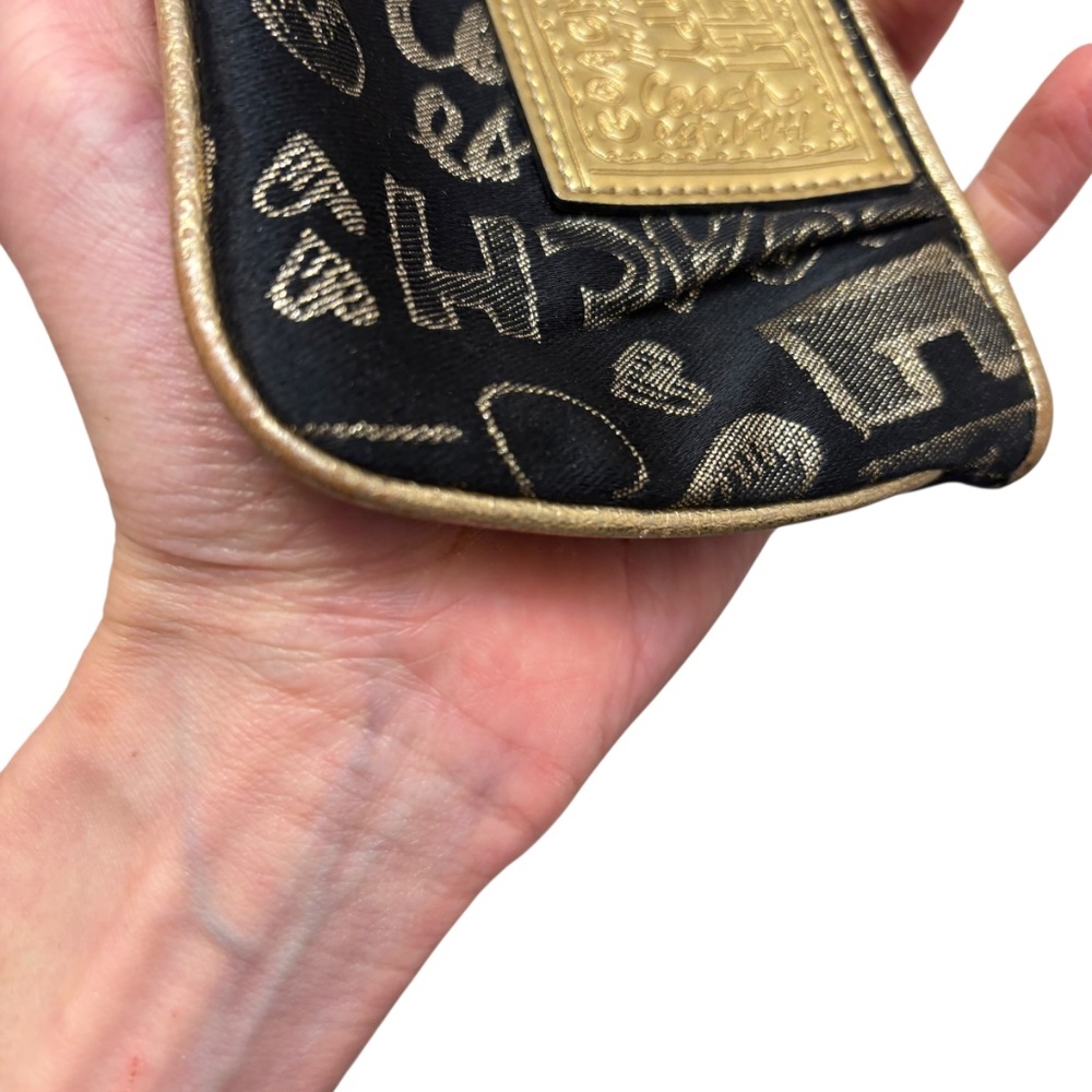 Coach black and gold poppy scribble wristlet bag - Picture 7 of 7